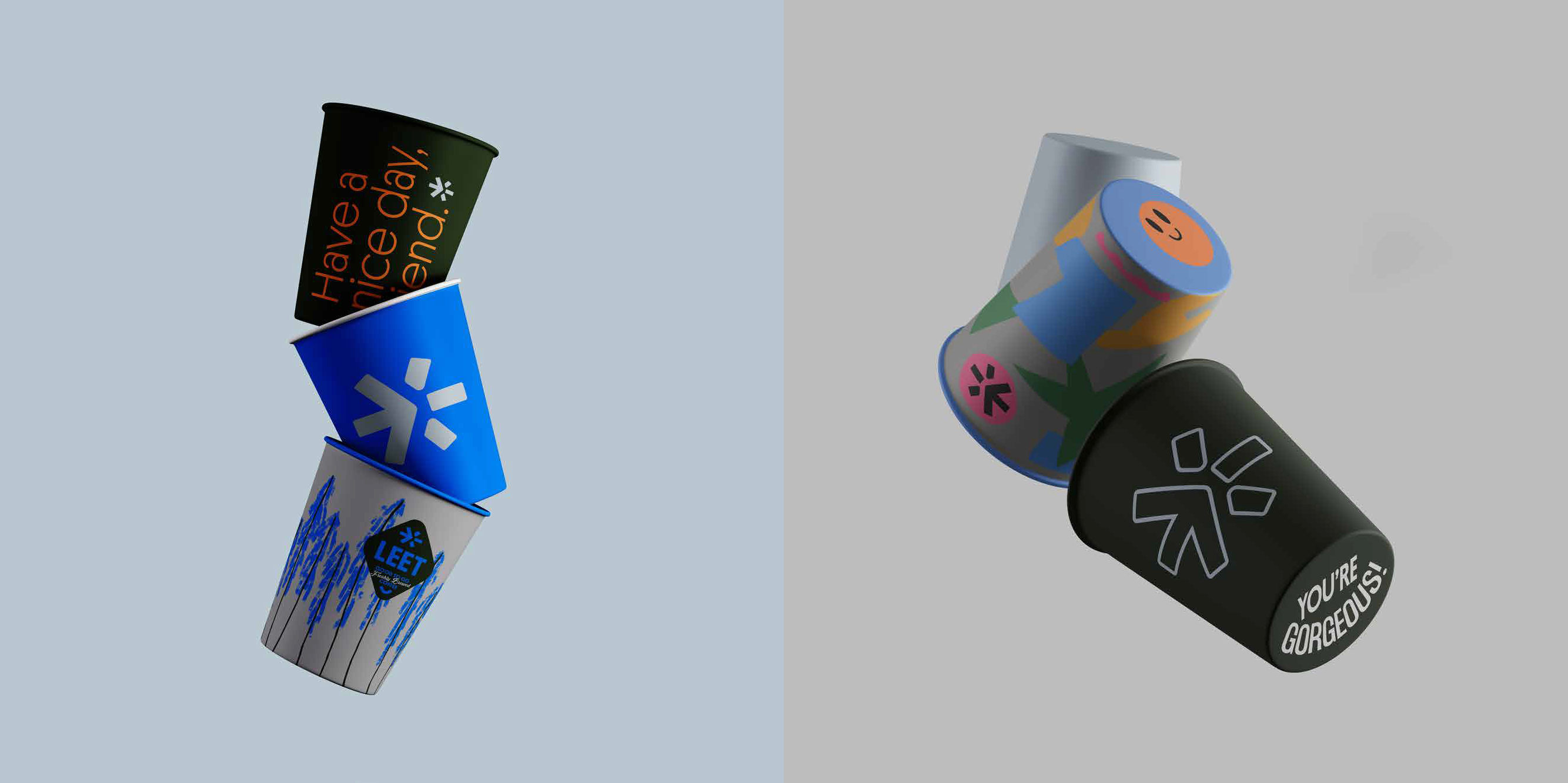 LEET cup packaging brand artwork.